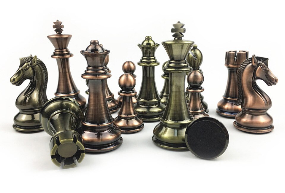 Metal Chess Set High-grade Gift Travel International Chess Game Folding Wooden Mold Chessboard Kirsite Chess Pieces Chessman -Gold Silver Metal Chess Set High-grade Gift Travel International Chess Game Folding Wooden Mold Chessboard Kirsite Chess Pieces Chessman -Gold Silver